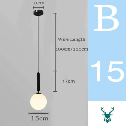 Avelena | Mid-Century Modern Glas Ball Pendelleuchte