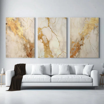 Avelena | Modern Schwarz Beige Golden Fluide Marmor Druck Abstrakte Wandkunst Feine Kunst Leinwand Drucke Bilder für Wohnzimmer Schlafzimmer Kunst Dekor