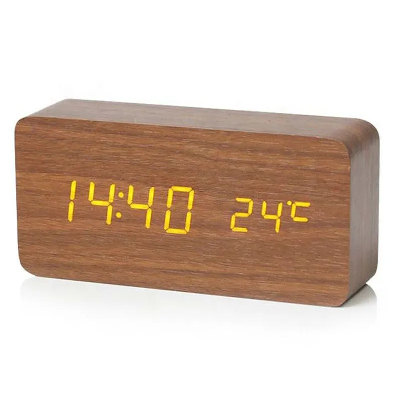 Avelena |  Digitaler Wecker aus Holz | LED-Anzeige | Modernes Design | Lautlos | Umweltfreundlich