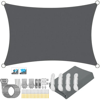 Avelena | Wasserdichter rechteckiger Sonnenschutzsegel mit UV-Schutz & Montagesets – ShadeGuard