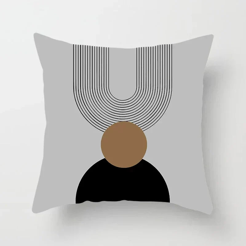 Avelena | Aurum Kissenbezug Moderne Schwarz-Weiß Kissenbezug mit Abstractem Kunstdruck