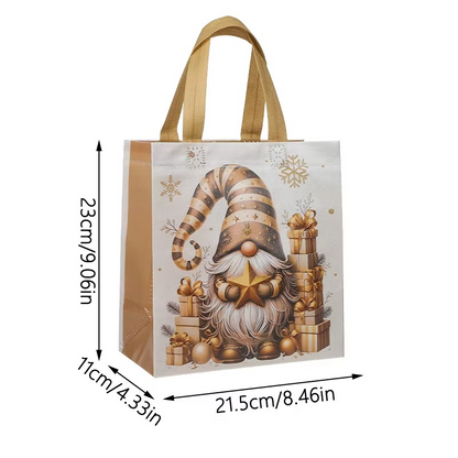 Avelena | Weihnachten Weihnachtsmann Non-Woven Geschenktaschen mit Griffen, Festliche wiederverwendbare Geschenkpaktierung, Set von 4–12