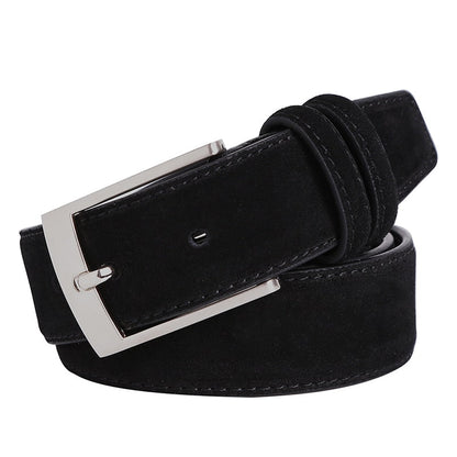 Avelena | Wildleder Gürtel Rindleder für Herren und Damen Karottenjeans Nadelschnalle Luxus Hochwertig Klassisch Echtes Leder Wildleder Gürtel Rindleder