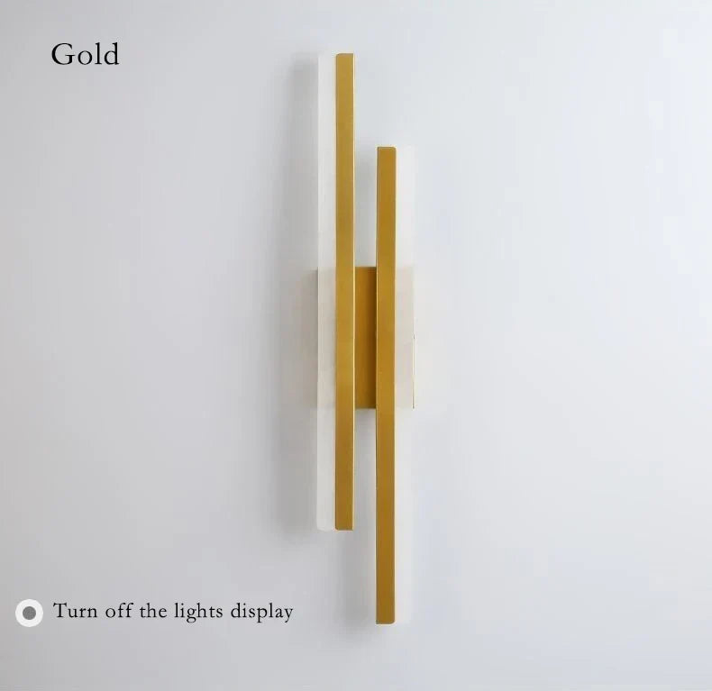 Avelena | Moderne LED-Wandlampe: Schwarz/Gold Acryl Raumdekoration Licht