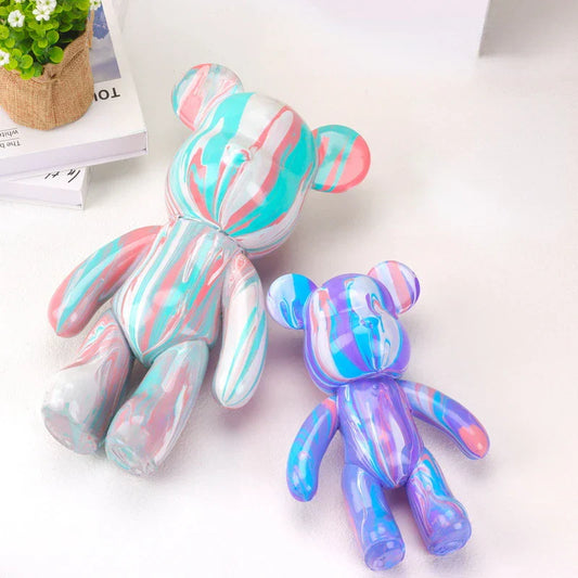 Avelena | Graffiti Painted Fluid Violent Bear White Body Ornaments DIY Handmade Personalized Model Home Desktop Decoration Accessories New