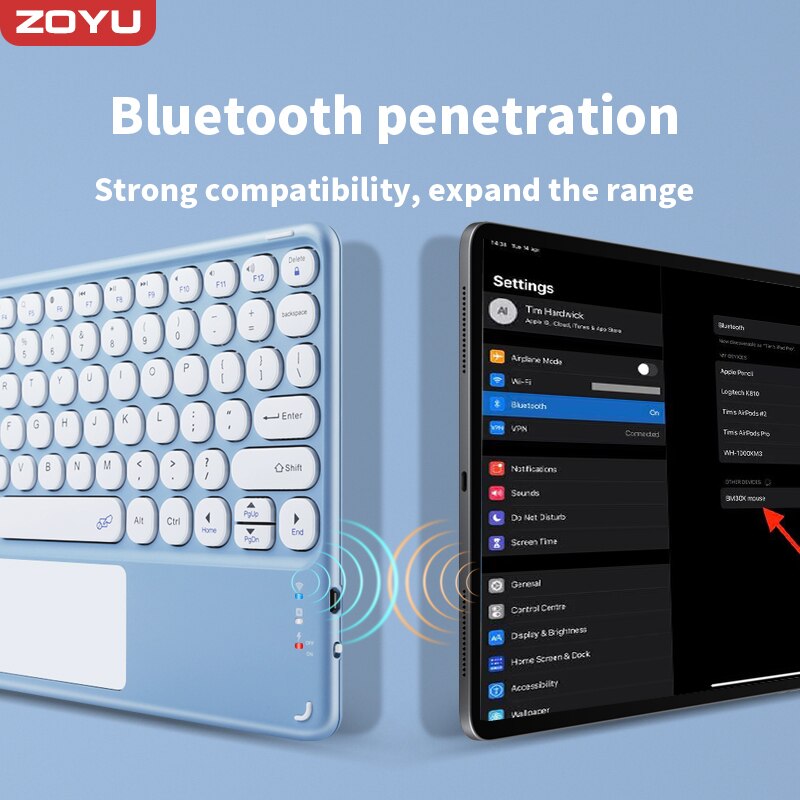Avelena | Süße Rundfarbe Tastatur mit Touchpad
