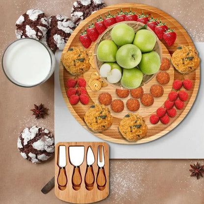 Avelena | CheeseMate – Rundes Bambus-Käsebrett