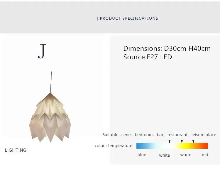 Avelena | Elegante von Origami inspirierte Papierlaterne