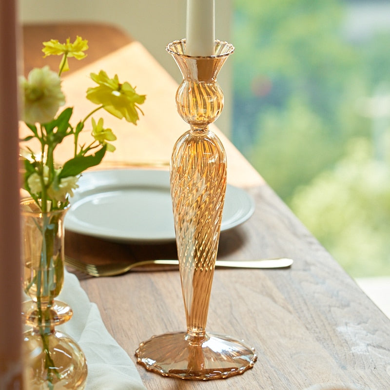 Avelena | Glas Kerzenhalter Amber