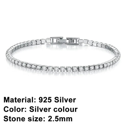 Avelena | Tennis-Armband – Glänzen Sie mit Attitüde: Eleganz aus Sterlingsilber und Hip-Hop-Flair!