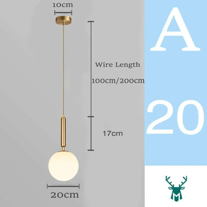 Avelena | Mid-Century Modern Glas Ball Pendelleuchte