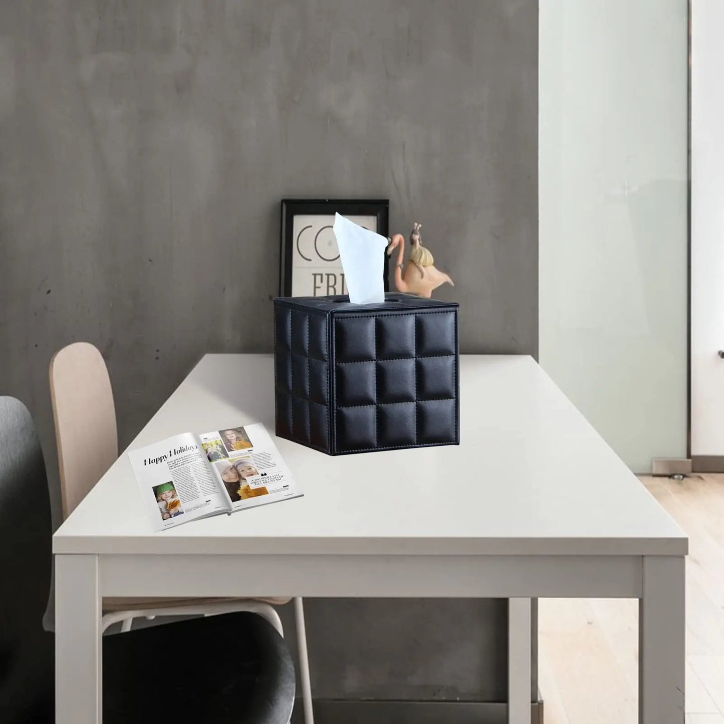 Avelena | Moderner Taschentuchboxhalter Quadrat, Serviettenhalter Pumppapier Fallspender, Gesichtstuchboxabdeckung für Zuhause Badezimmer Bürotisch