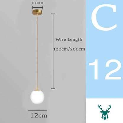 Avelena | Mid-Century Modern Glas Ball Pendelleuchte