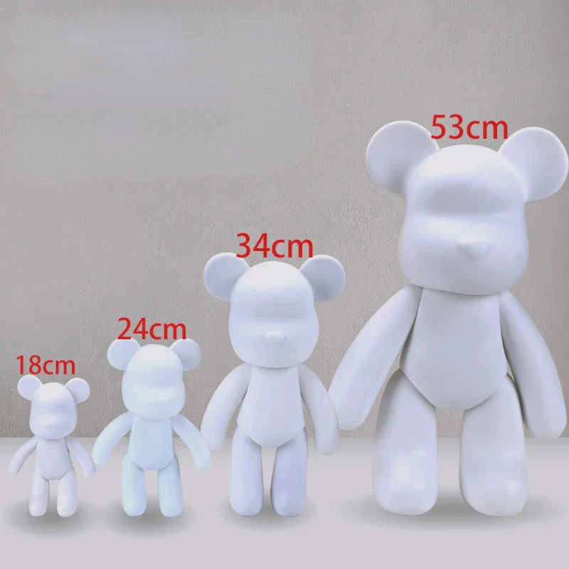 Avelena | Graffiti Painted Fluid Violent Bear White Body Ornaments DIY Handmade Personalized Model Home Desktop Decoration Accessories New