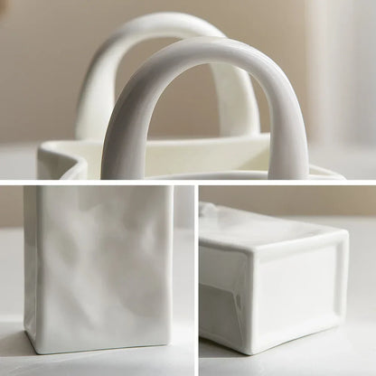 Avelena | Nordic Dekorative Vase Handtasche Keramik Vase Dekoration Zuhause Blumen für Dekor Tischdekoration Zubehör Raumdekoration Vase Geschenk