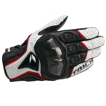 Avelena | Herren Schwarze Leder Motorradhandschuhe – Racing Stil