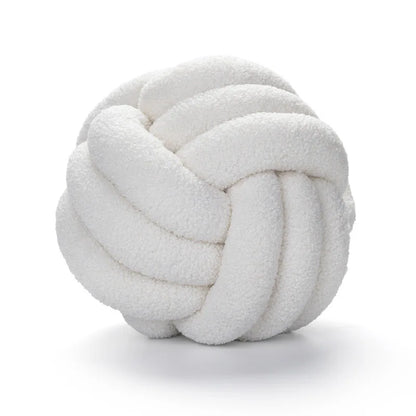 Avelena | Gooi Kissen - Cozy - Handgeknoteter Ball - Lammfell