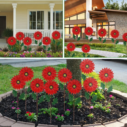 Avelena | Dekorative Sonnenblume aus Metall für Garten – Farbige Blumenstecker für Außenbereich und Landschaft