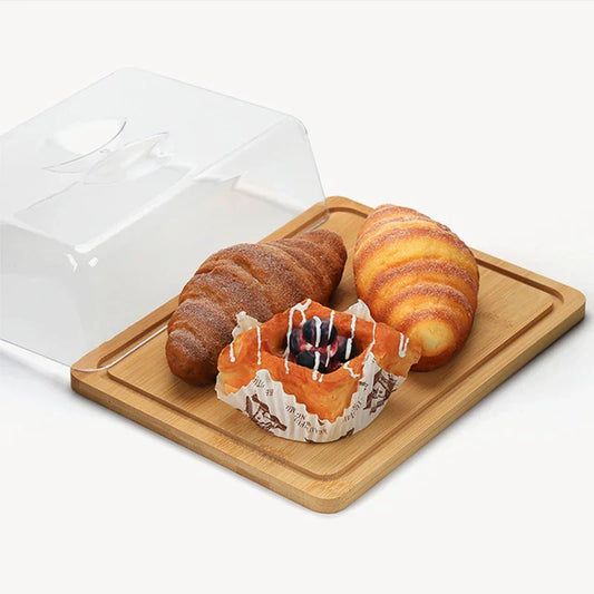 Avelena | Rechteckige Käse- und Butterdose mit Bambusbrett