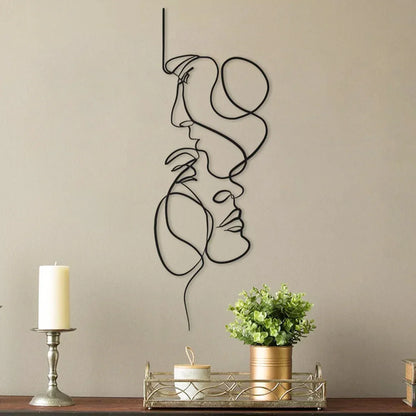 Avelena | Schwarze Metall Wandkunst | Abstrakte Wand Skulptur
