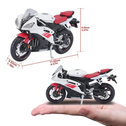 Avelena | 1:18 Maßstab Yamaha R6 Legierungsroller Sportbike Figuren Diecasts Kinder Spielzeug Motorrad Rennmodell Nachbildungen Sammlergeschenk für Jungen