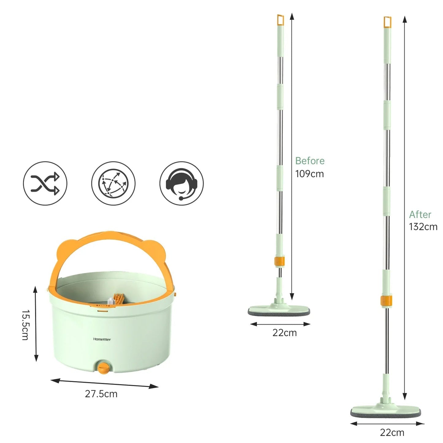 Avelena | Selbstreinigender Wischmopp Mit Rotationsfunktion & Eimer