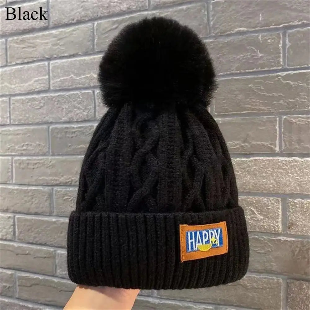 Avelena | Damenmode Pompom Mütze - Dicke Warme Wintermütze