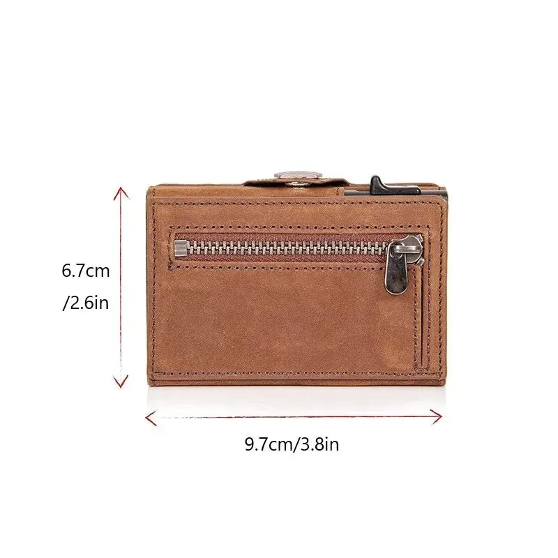 Avelena | Automatisches Pop-Up Leder Kartenhalter Portemonnaie