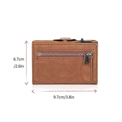 Avelena | Automatisches Pop-Up Leder Kartenhalter Portemonnaie
