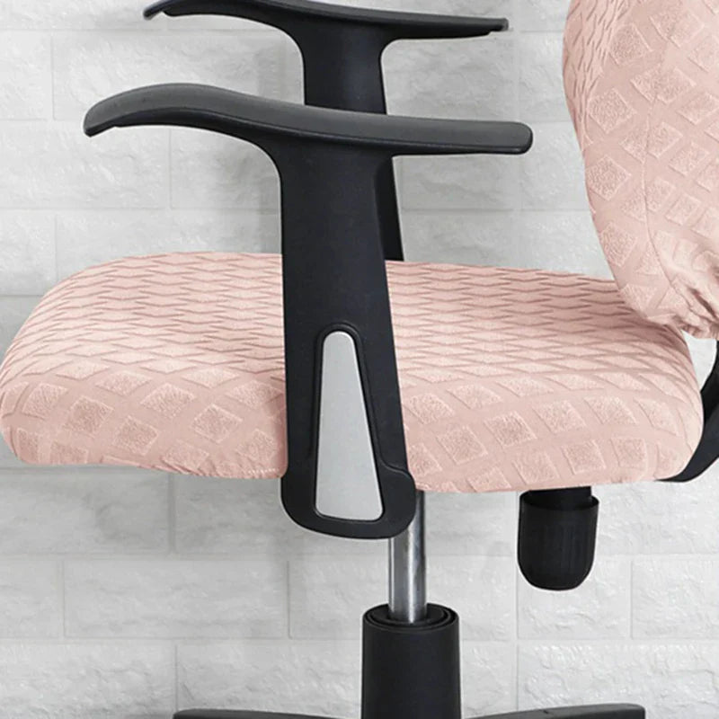 Avelena | Spandex elastischer Bürostuhlbezug Jacquard Sitzbezüge Ananas Gitter Fleece Schutzhülle elastischer Computer Sitzschutz