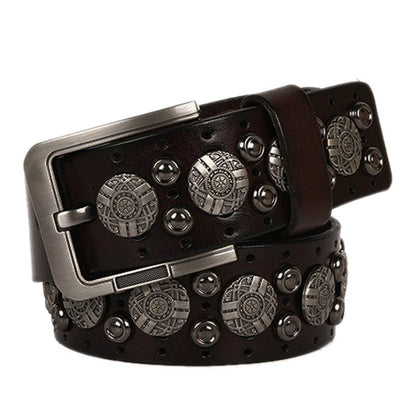 Avelena | Punk Riegel Cowboy Gürtel für Männer
