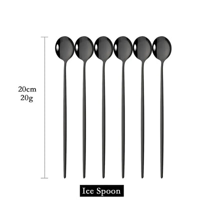 Avelena | Golden 6-teiliges Langstiel-Löffelset