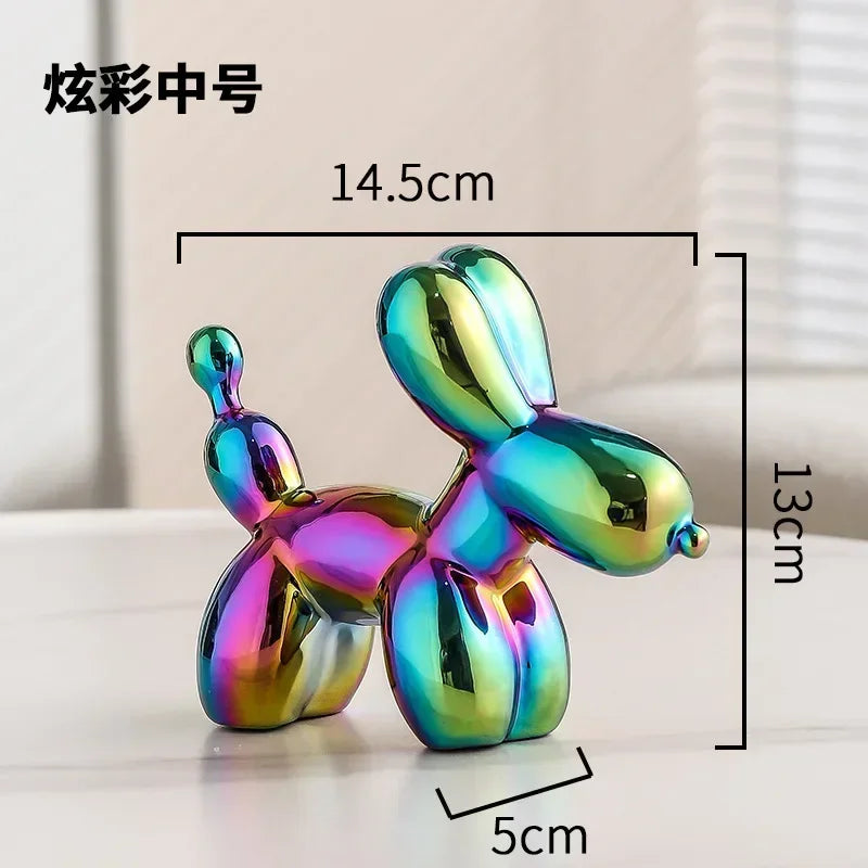 Avelena | Nordic Keramik Ballon Hund Skulptur Gold Tier Dekorationen Statue Wohnzimmer Ornamente Kreative Desktop Ornament Wohnkultur