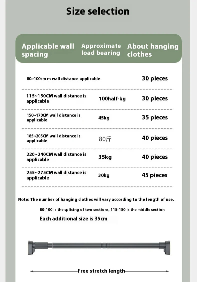 Avelena | Bohrfreier Teleskop-Hängestange