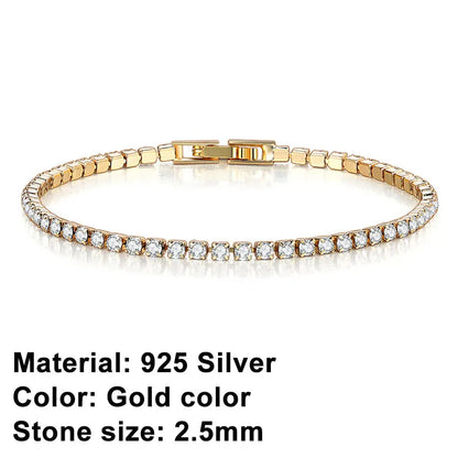 Avelena | Tennis-Armband – Glänzen Sie mit Attitüde: Eleganz aus Sterlingsilber und Hip-Hop-Flair!