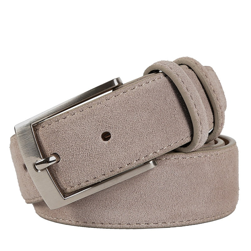 Avelena | Wildleder Gürtel Rindleder für Herren und Damen Karottenjeans Nadelschnalle Luxus Hochwertig Klassisch Echtes Leder Wildleder Gürtel Rindleder