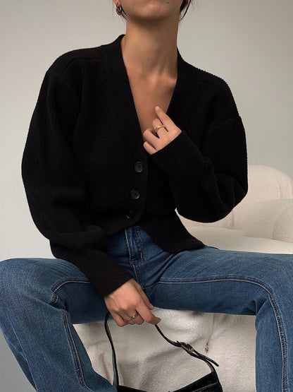 Avelena | Pullover Strickjacke mit V-Ausschnitt für Frauen Neuer Stil
