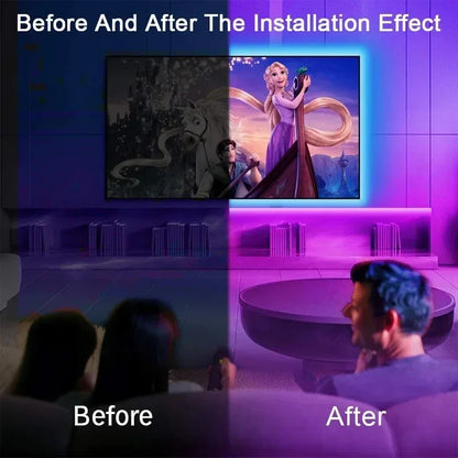 Avelena | USB RGB LED Strip Lichter mit App-Steuerung für Raum- & Fernseher-Hintergrundbeleuchtung Deko