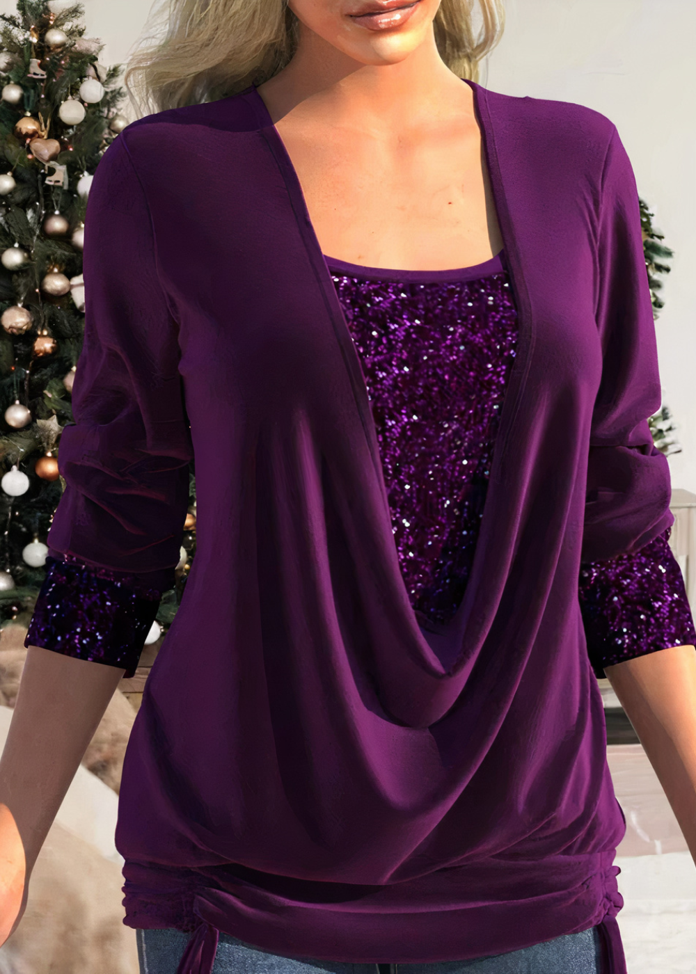 Stilvolle Glitzerbluse