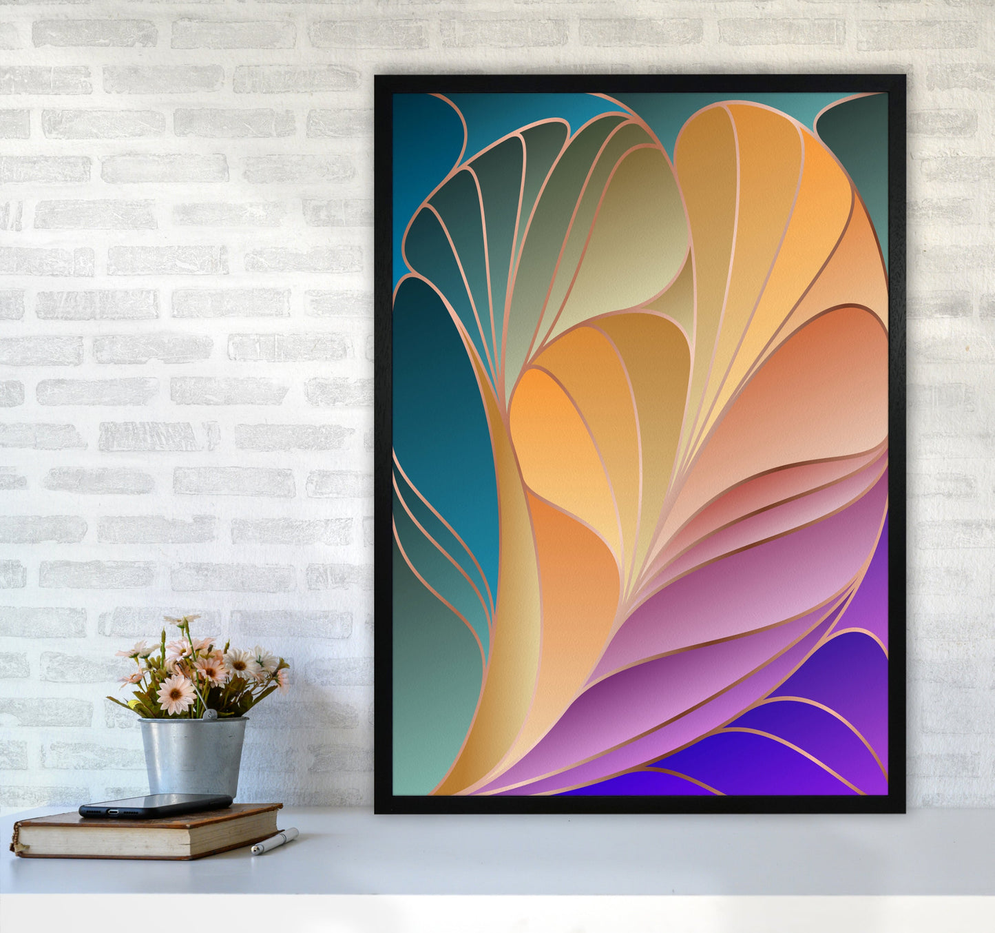 Avelena | Farbenfrohe Art Deco IV Kunstdigitaldruck
