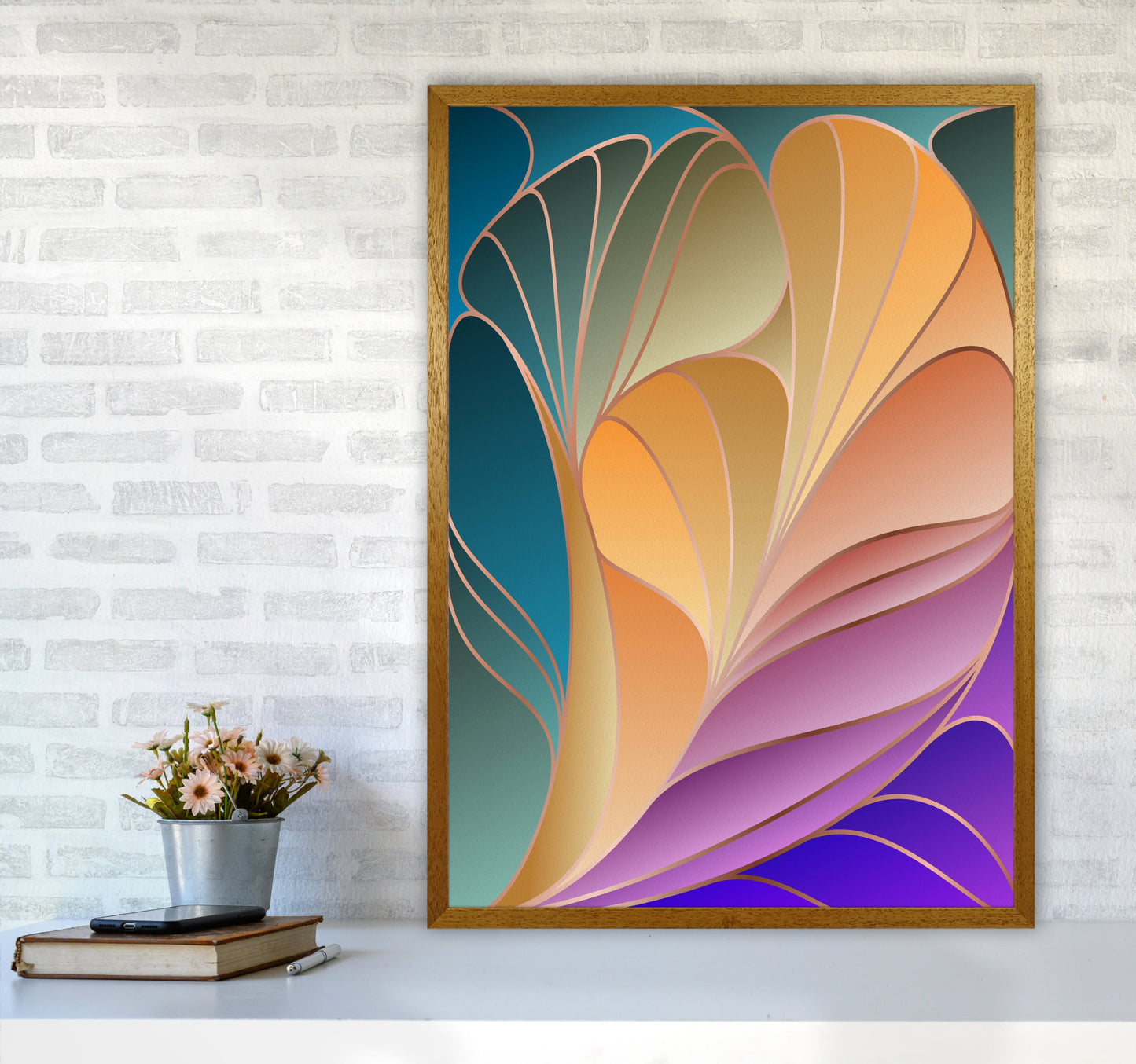 Avelena | Farbenfrohe Art Deco IV Kunstdigitaldruck