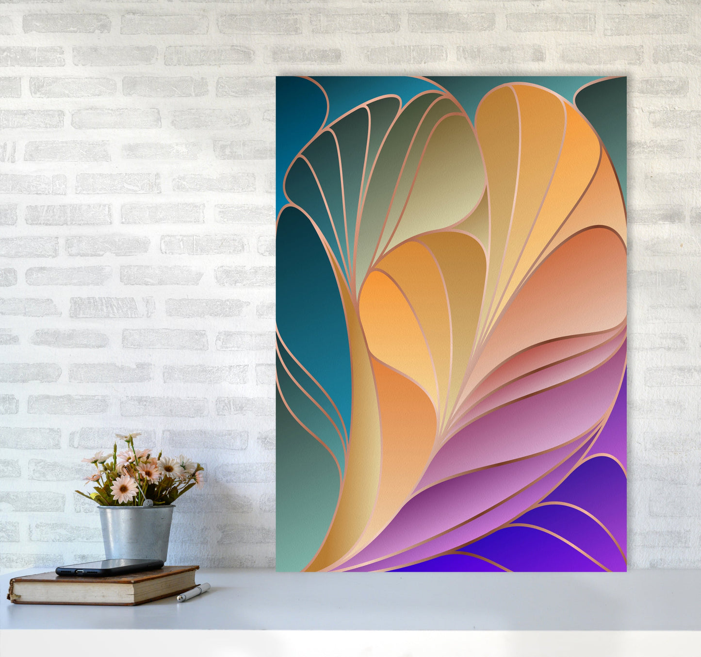 Avelena | Farbenfrohe Art Deco IV Kunstdigitaldruck