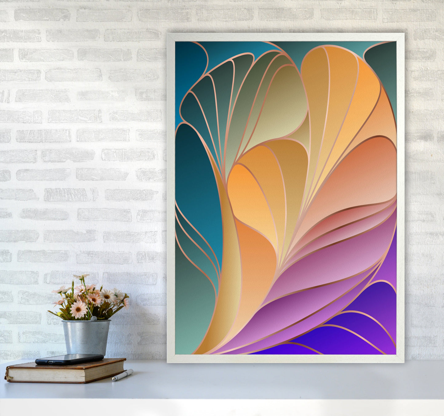 Avelena | Farbenfrohe Art Deco IV Kunstdigitaldruck