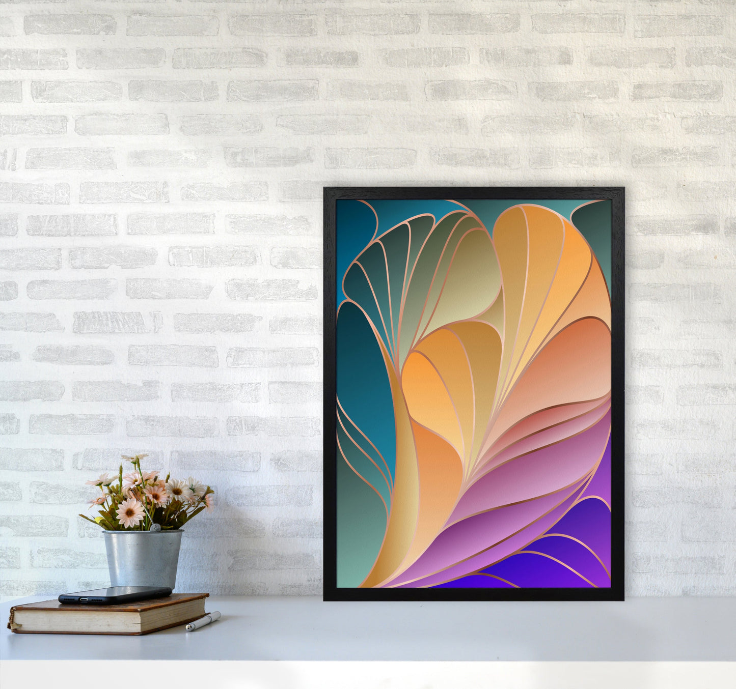 Avelena | Farbenfrohe Art Deco IV Kunstdigitaldruck