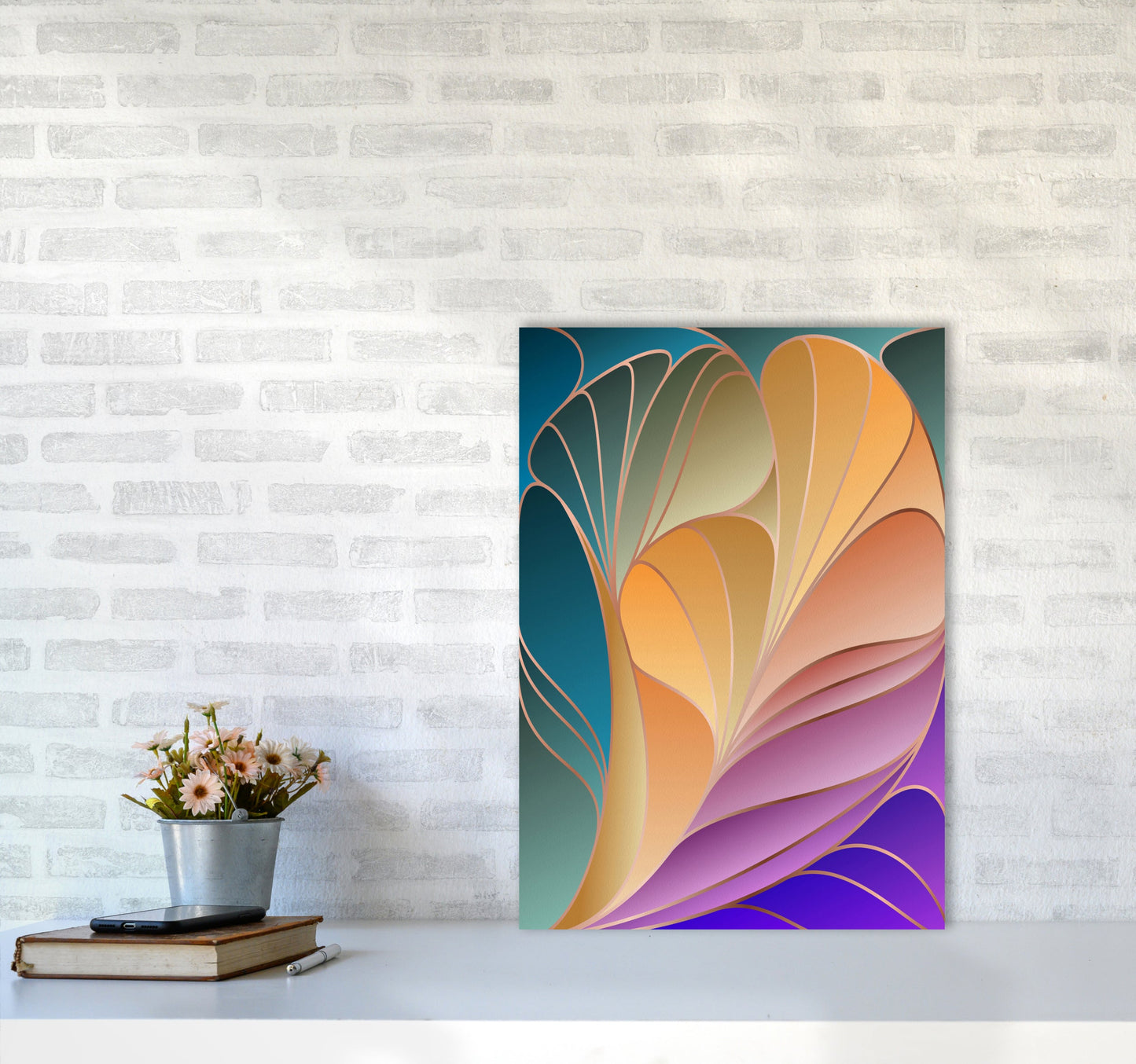 Avelena | Farbenfrohe Art Deco IV Kunstdigitaldruck