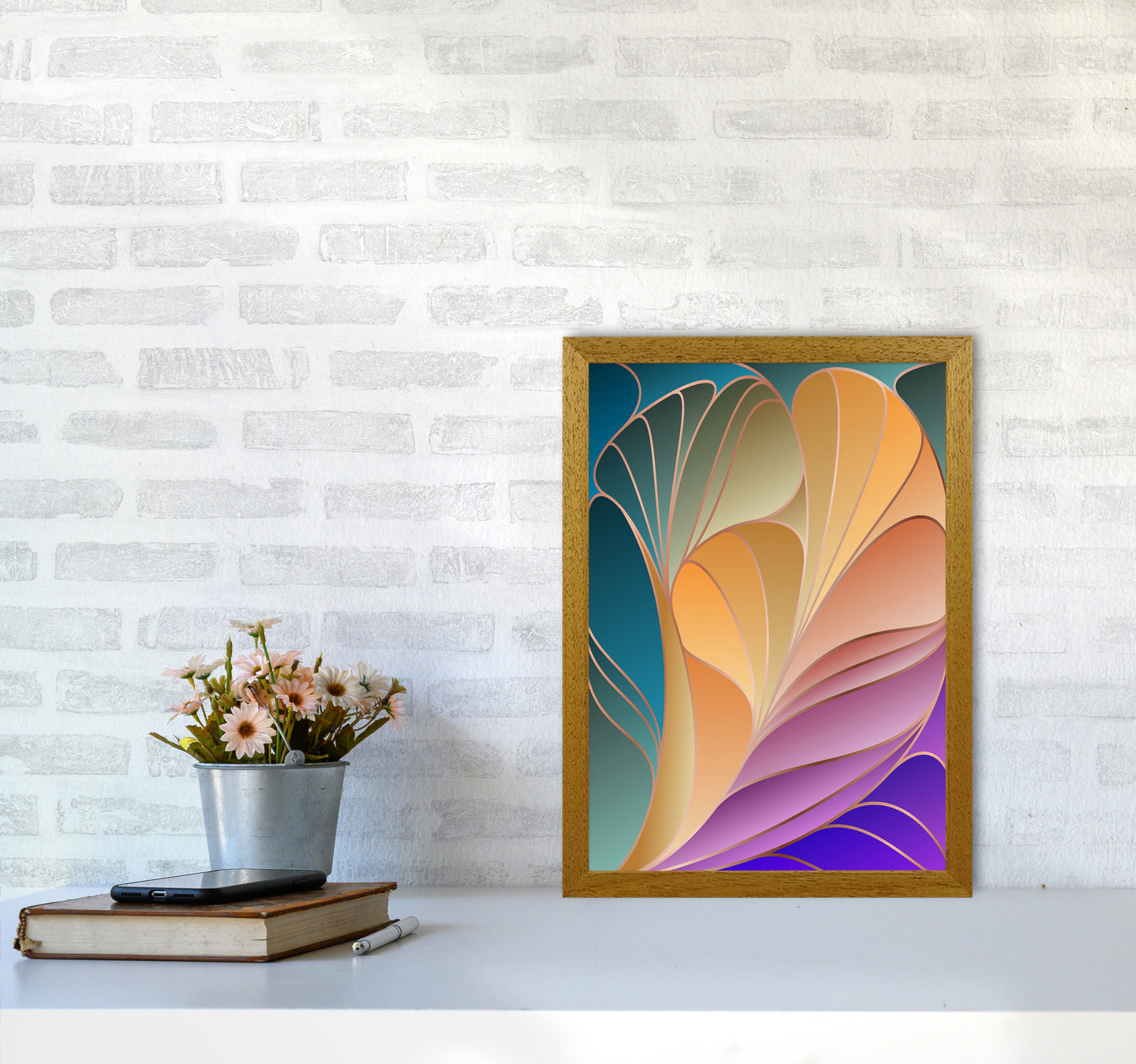 Avelena | Farbenfrohe Art Deco IV Kunstdigitaldruck