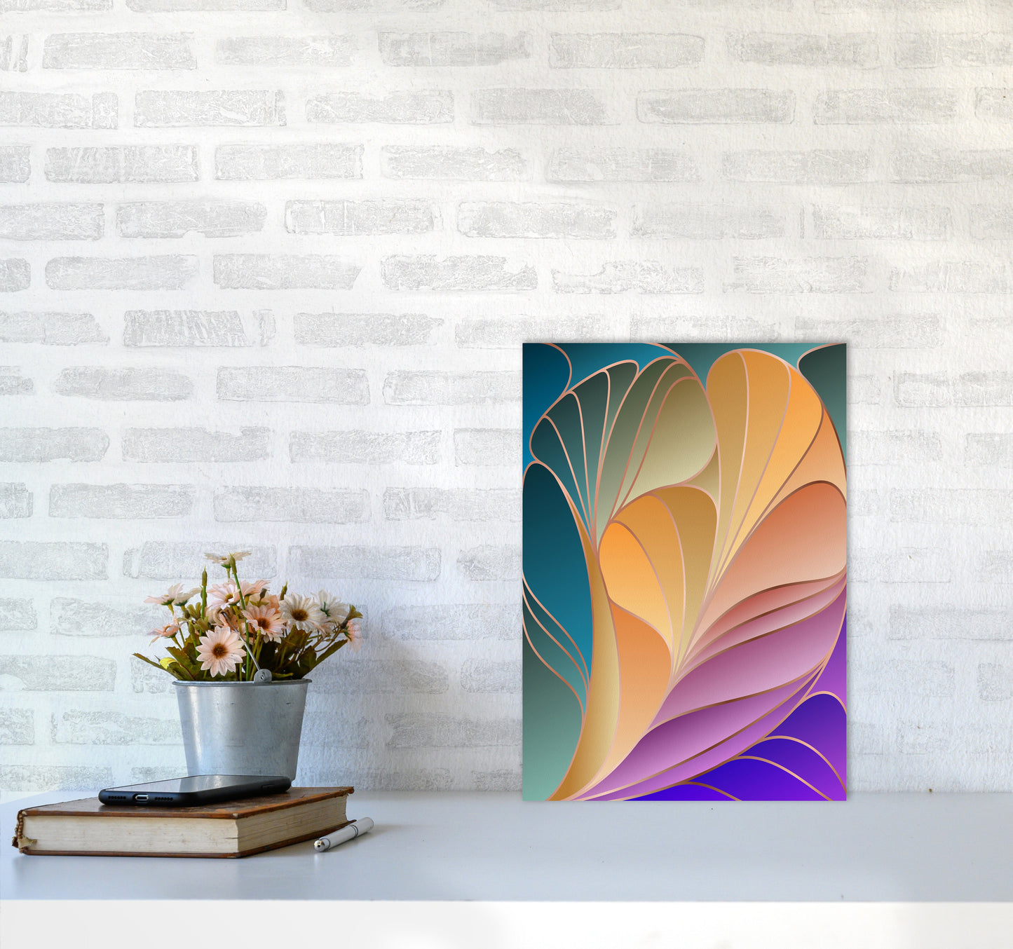 Avelena | Farbenfrohe Art Deco IV Kunstdigitaldruck