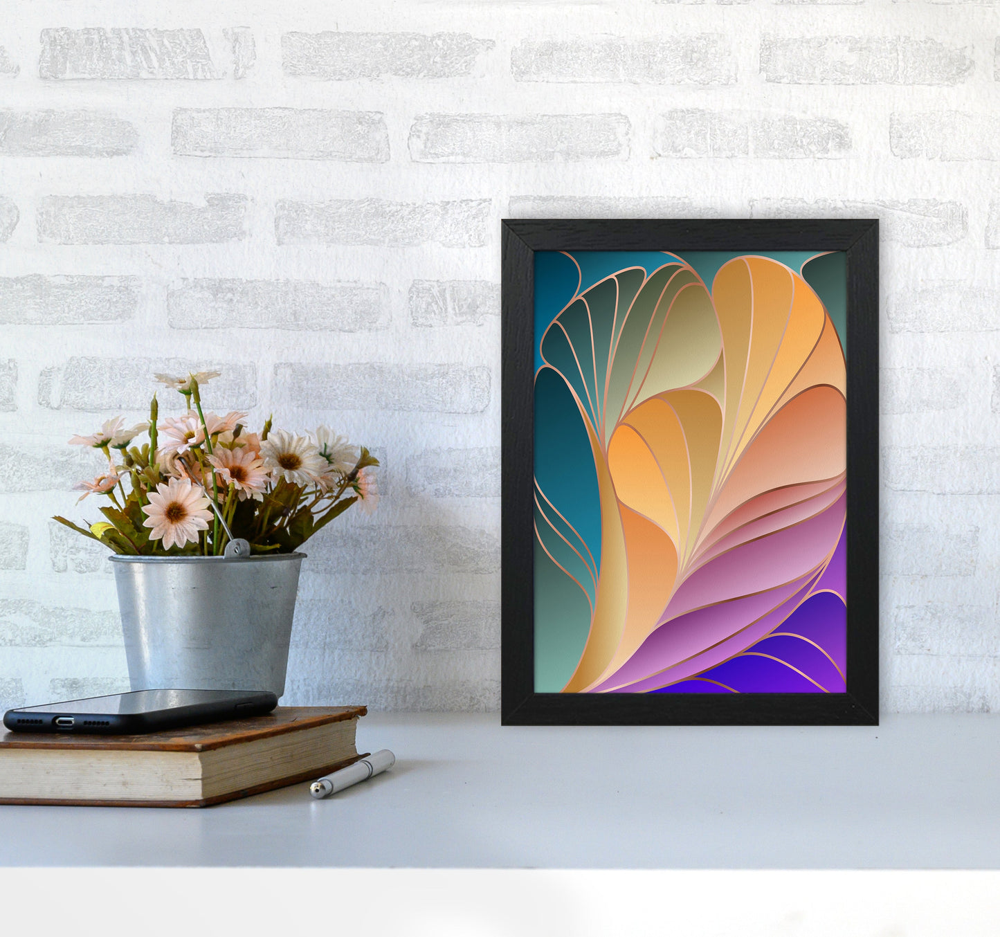 Avelena | Farbenfrohe Art Deco IV Kunstdigitaldruck