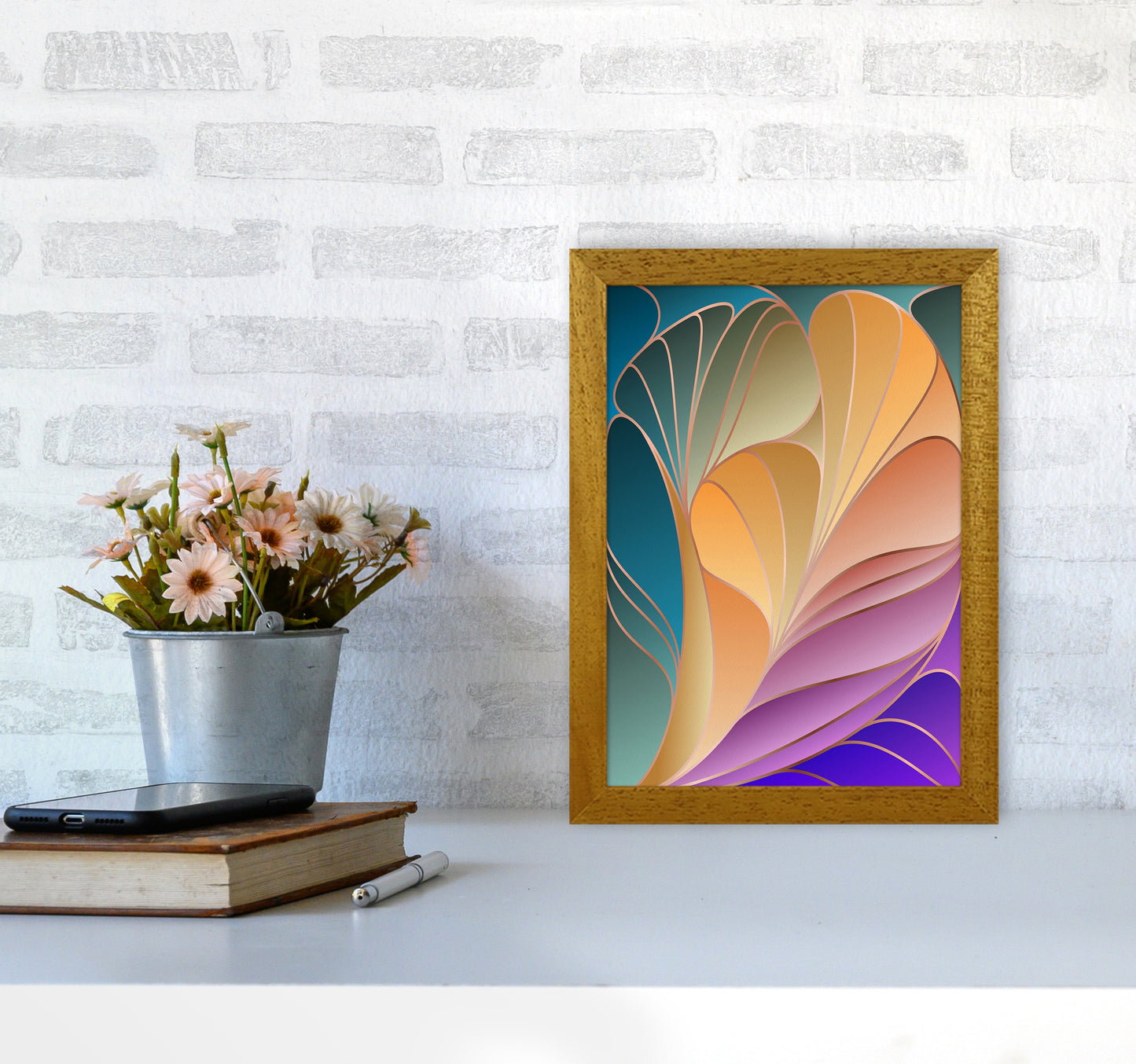 Avelena | Farbenfrohe Art Deco IV Kunstdigitaldruck