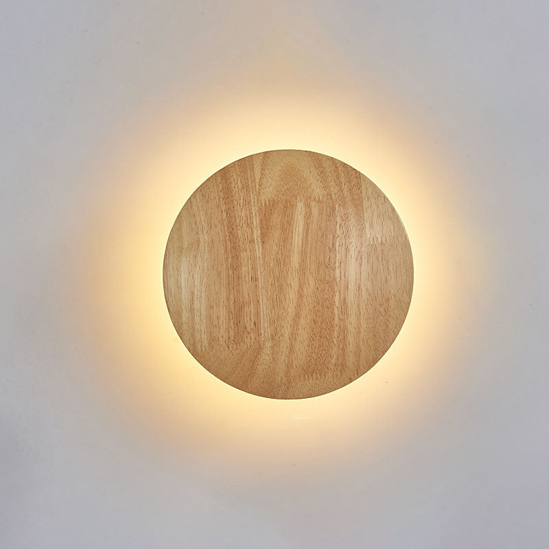 Avelena | Moderne Minimalistische Runde Irreguläre Oval Holz LED Wandleuchte Lampe Für Wohnzimmer